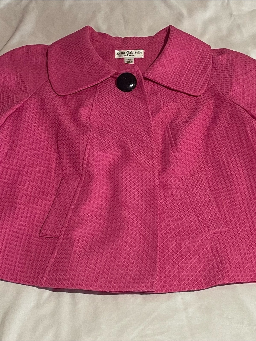 Lena Gabrielle Fuchsia Cropped Coatigan